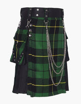 Detachable pockets and a hybrid hunter's kilt in black and white - scottish kilt jacket